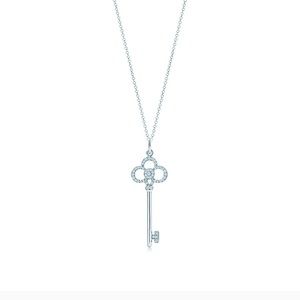 Tiffany Crown Key in White Gold w/ Diamonds